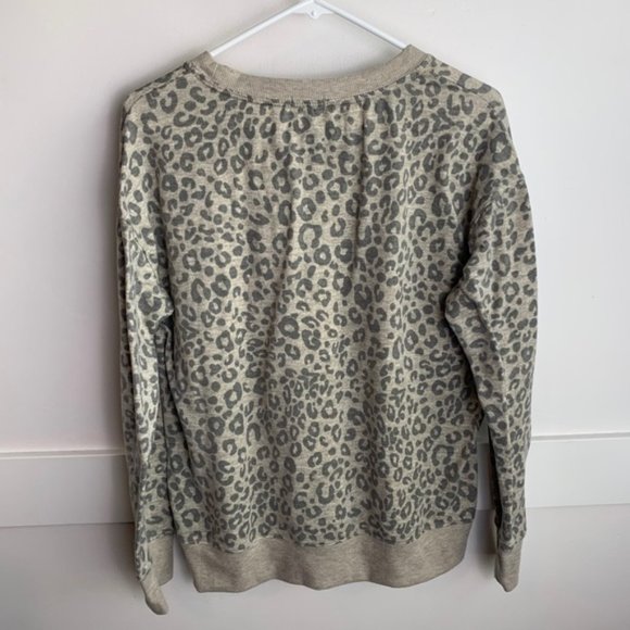 Splendid Light Brown Leopard Print Long Sleeve Pullover - Picture 3 of 5